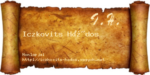 Iczkovits Hódos névjegykártya